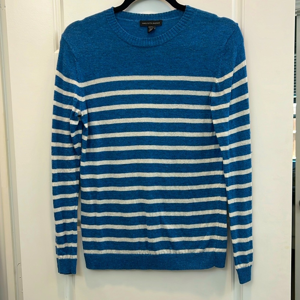 Saks fifth avenue wool and cashmere striped sweater